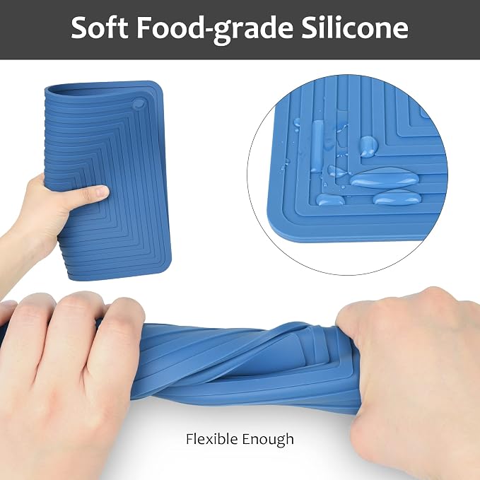 Silicone Trivets for Hot Dishes, Trivet Mat Hot Pads for Kitchen, Trivet for Pots and Pans, Silicone Pot Holders, Trivets for Quartz Countertops, Heat Resistant Mats Set 2 Olive Green