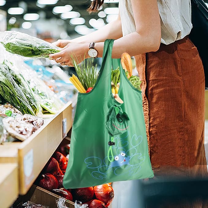20Pack Reusable Shopping Bags Bulk Foldable Portable Reusable Grocery Bags | Lightweight Polyester Grocery Shopping Tote Bag,Reusable Grocery Bags Foldable Machine Washable Shopping Bags(Animal)