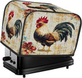 4 Slice Toaster Cover Rooster Rustic Animal Toaster Covers Four Slice Wide Slot Waterproof and Dustproof Covers for Wide Slot Toasters and Small Appliances Kitchen Decor Gifts