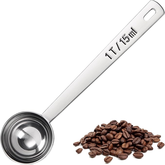 U-Taste Coffee Scoop 1 Tablespoon, 4.3in Long Handle Tbsp Measuring Spoon | 18/8 Stainless Steel Tablespoon Scoop, Long Metal Coffee Spoon Scooper, Coffee Meansure Scoop for Ground Coffee Bean Espresso