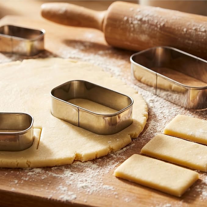 Rounded Rectangle Cookie Cutter Stainless Steel Plaque Cookie Cutters Geometric Frame Cookie Cutters Shapes Molds for Baking 1 Inch Depth