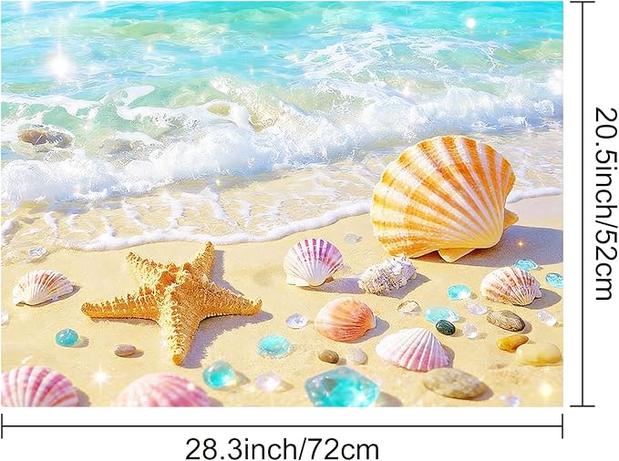 HOMETITUTE Summer Stove Top Cover 28x20 Coastal Seashell Heat Resistant Protector