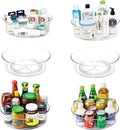 6 Pack Lazy Susan 11.5" Turntable Rotating Spin Organizer Storage | Pantry Organizers and Storage Container Bins Spice Rack Cabinet Condiment for Countertop Kitchen Fridge Bathroom Holder Clear
