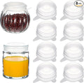 Extra Small Silicone Stretch Lids 2 Inch, 8 Pack Cruet Lid Reusable, Food Grade Elastic Bottle Caps for Yogurt Jars, Milk Bottles, Cans Lids Small, Dishwasher and Freezer Safe, Clear