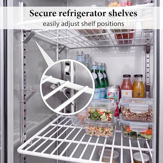 Hotop 64 Pieces 920158 Refrigerator Shelf Clips Freezer Rack Buckles | Commercial Replacement for Fridge Support, Compatible Cooler Clips, Metal Buckles Freezer Racks, Fits Model 920158 Parts