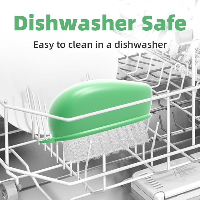 CLEANGOR Vegetable Brush, Black Stiff Bristles Brush & White Soft Bristles | Dishwasher Safe Ear-Hanging Veggie & Fruit Cleaning Brush for Potato, Mushroom, Carrot, Lemon, Egg