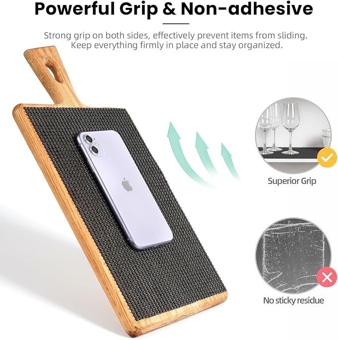 BAGAIL Non-Adhesive Shelf Liner, Thick Strong Grip Drawer Liners for Kitchen Cabinets, Heavy-Duty Easy Cut Cabinet Liners for Shelves, Pantry, Bathroom Cupboards - 17.5" x 10FT, Charcoal