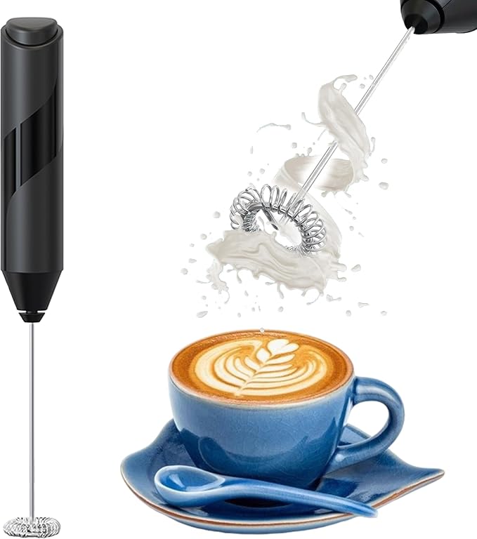 Milk Frother Handheld, Coffee Frother Wand, Mini Drink Mixer Wand | Electric whisk frother for protein powder; coffee mixer wand; hand frother; coffee frother handheld; coffee whisk frother