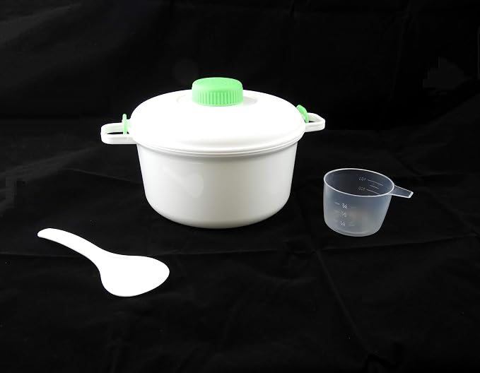 Microwave Pressure Cooker Steamer – 2.8L BPA-Free Microwave Rice & Vegetable Cooker – Quick Healthy Meals for Meats, Fish, Poultry – With Rice Spoon & Measuring Cup – Fast Dinner Solution