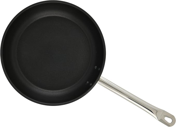 Winco 11" Stainless Steel Fry Pan, Non-Stick | Dishwasher safe, Induction compatible, Great for Sauteing, Searing, Frying and Restaurant Kitchens