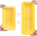 Blue Ginkgo Over Sink Colander, Extendable Kitchen Strainer, Yellow | Fits Most Sinks. Rinse, Drain and Dry with Ease.