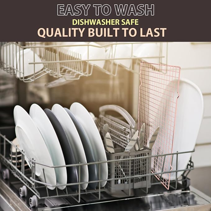 Cooling Rack for Cooking and Baking, 16" x 10" Wire Rack, Rose Gold | Thick Wire Rack, Oven & Dishwasher Safe, for Roasting, Grilling, Drying, Fits Half Sheet Pan