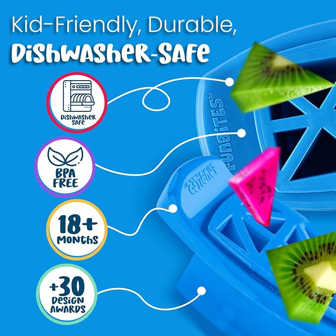 Sandwich Cutter for Kids Lunch, Crustless Bento 2-Pc Set, 1 Pack | Blue Triangles food cutter for toddlers, bite-size uncrustable shapes, bento lunch accessory, BPA-free, dishwasher safe