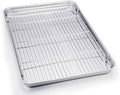 TeamFar Baking Sheet with Cooling Rack Set, 20 x 14 x 1 inch | Stainless Steel Large Cookie Sheet Pan and Baking Rack Set, Non Toxic & Heavy Duty, Mirror Finish & Dishwasher Safe