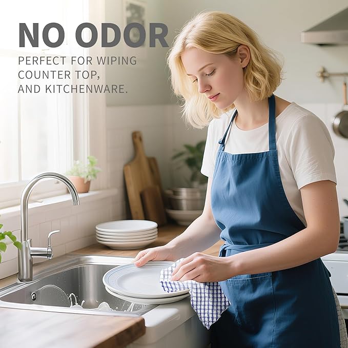 Kitchen Dish Rags for Washing Dishes, 100% Cotton Dish Cloths | Good absorption, for cleaning drying wiping, dish cloths ,quick dry, 100% cotton,12x12 inches, pack 8, small dish towels