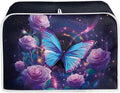 Toaster Cover 2 Slice Dustproof Toaster Bread Maker Cover Small Kitchen Appliance Fingerprint Protection Kitchen Decor, Butterfly Roses Blossom