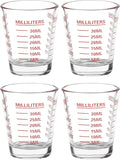 Shot Glass Measuring Cup | Non Fading Set of 4 | Bar Bartender Accessories, Jigger for Bartending