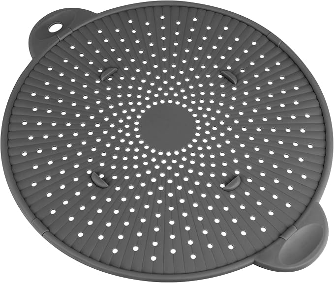 Silicone Splatter Screen for Frying Pan - 11 Inch Heat-Resistant Silicone Grease Splatter Guard, Multi-Use Oil Splash Guard for Kitchen Cooking Pan Cover, Dishwasher Safe