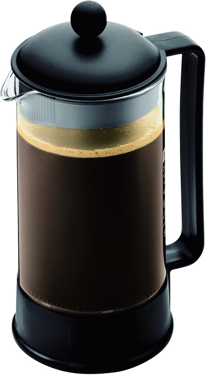 Bodum 34oz Brazil French Press Coffee Maker, High-Heat Borosilicate Glass, Black - Made in Portugal