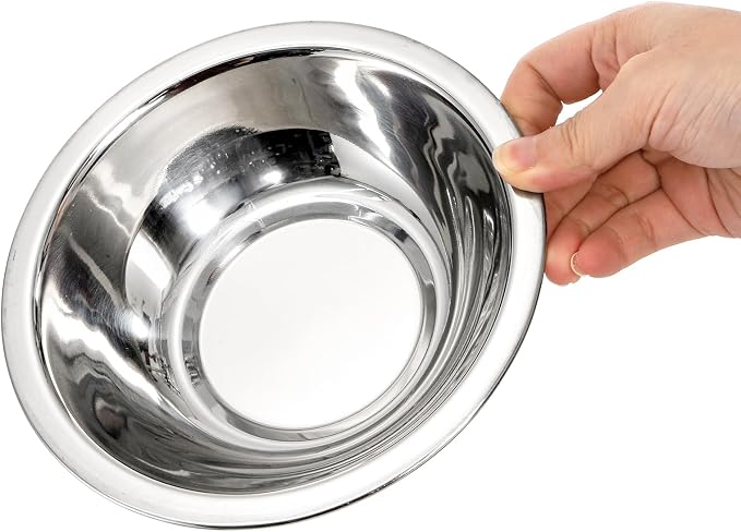 Okllen 10 Pack Small Stainless Steel Bowls, 6 1/2 Inch Wide Kitchen Metal Bowl with Flat Base, 3/4 Quart Prep Bowls for Meal Prep, Cooking, Serving, Baking