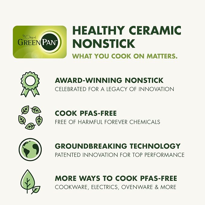 GreenPan Mini Healthy Ceramic Nonstick, 5" Round Egg Pan, PFAS-Free, Dishwasher Safe, Stay Cool Handle, Black