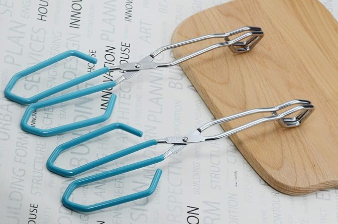 HINMAY Kitchen Scissor Tongs 11-Inch Heavy Duty Stainless Steel Wire Tongs