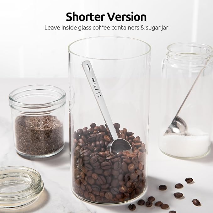U-Taste Coffee Scoop 1 Tablespoon, 4.3in Long Handle Tbsp Measuring Spoon | 18/8 Stainless Steel Tablespoon Scoop, Long Metal Coffee Spoon Scooper, Coffee Meansure Scoop for Ground Coffee Bean Espresso