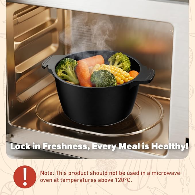 Small Microwave Cookware Steamer 1 Quart Vegetable Cooker for Cooking | Microwave Cooker with Food Container, Removable Filter and Lockab - BPA Free, Dishwasher Safe
