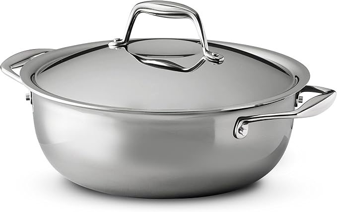 Tramontina Signature Tri-Ply Clad Stainless Steel 4-Quart Universal Pan | Induction-Ready Cooking Pan, Dishwasher-Safe, NSF-Certified, Made in Brazil
