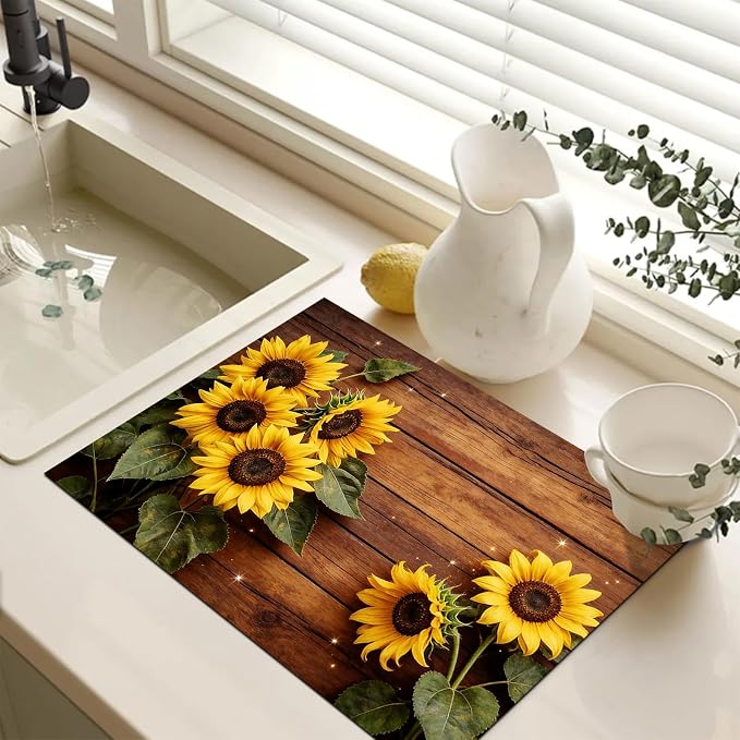 HOMETITUTE Spring Stove Top Cover 28x20 Sunflower Inspirational Heat Resistant