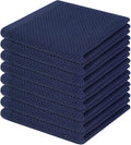 Homaxy 100% Cotton Waffle Weave Kitchen Dish Cloths 8-Pack, Dark Navy | 12 x 12 Inches, Ultra Soft Absorbent Dish Towels, Quick Drying Dish Rags with Hanging Loop