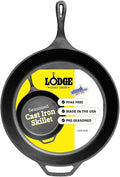 Lodge Seasoned Cast Iron Skillet 13.25 Inches - PFAS-Free, Non-Toxic Cookware - Use with an Oven, Stove, Grill, or Campfire - Naturally Non-Stick & Oven Safe