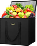 BALEINE 1PK Insulated Reusable Grocery Bag, Heavy Duty Shopping Tote | Foam & Foil Insulation, 9" Long Handles, Reinforced Bottom Keeps Upright, Fold Flat Storage, Water-Resistant Shopping Bag