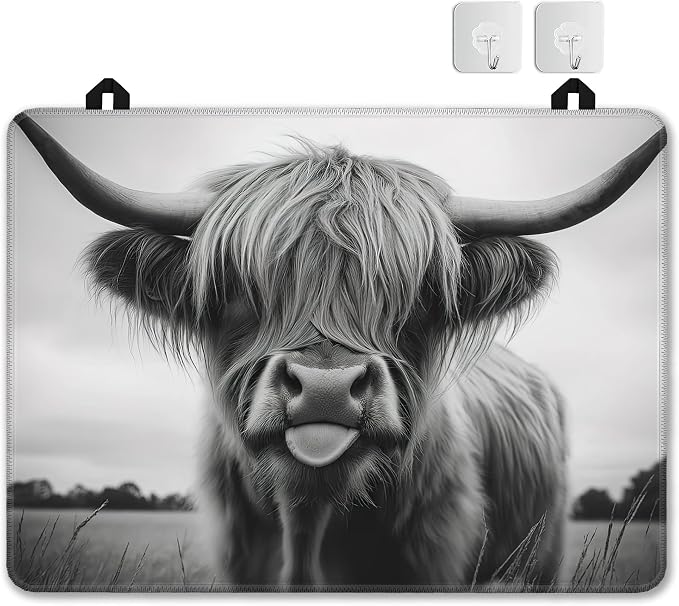 Stove Top Covers for Electric Stove,Highland Cow Flat Top Stove Cover,Rustic Farmhouse Heat Resistant Glass Top Stove Cover Protector Anti-Slip Range Covers, 28 x 20 Inch
