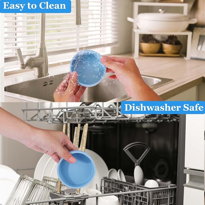 Silicone Air Fryer Egg Mold,Air Fryer Safe Dishes Bowl,BPA Free | 3 Pcs Reusable Nonstick Egg Bites Pan-Alternative to Microwave Egg Cooker/Sous Vide Egg Bite Maker,Air Fryer Accessories,Blue