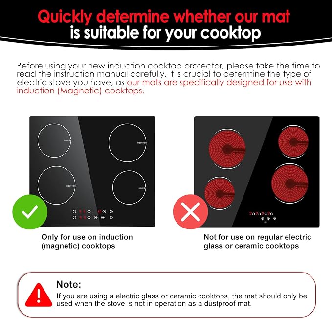 Cook's Aid 2 PCS Silicone Induction Cooktop Protector Cover Mat 7.9" (Magnetic) | 230°C (450℉) Heat-Resistant Induction Stove Protector | Multifunctional Silicone Mats (Logo CK)