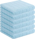 Homaxy 100% Cotton Terry Kitchen Towels, 6 Pack, Sky Blue | Ultra Soft and Absorbent Dish Towels for Kitchen, Suitable for Drying and Washing Dishes