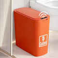 TIPGO 5 Gallon Automatic Bathroom Trash Can with Lid, Orange, Touchless | Motion Sensor, Slim Smart Garbage Bin, Plastic Wastebasket, Battery Operated, Manual Button, for Bedroom, Office,RV