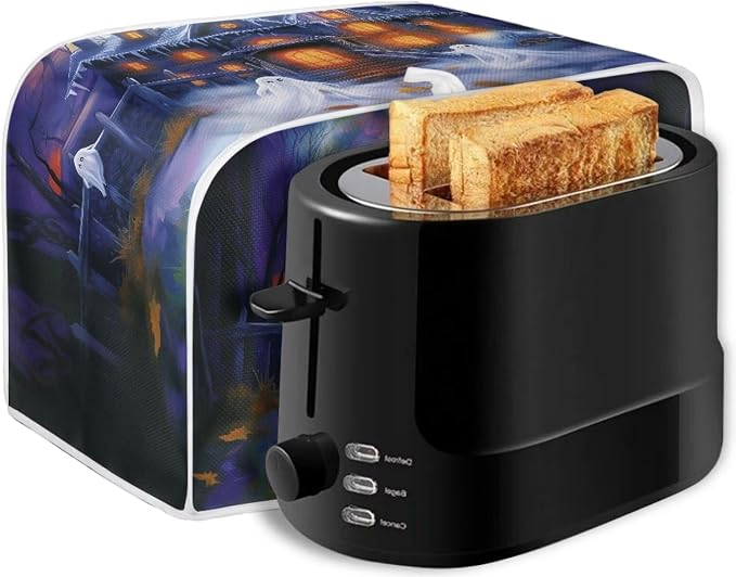 Dachshund Pumpkin Toaster Cover 2 Slice for Halloween Decor Toaster Dust Cover Kitchen Purple Toasters Dust and Fingerprint Protection, M, Purple