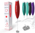 Elementi Milk Frother Wand - Easy to Use Handheld Electric Stirrer for Powder Drinks, Durable & Powerful Coffee Whisk & Protein Powder Mixer Wand, Hand Frother, Coffee Stirrers Electric (Red)