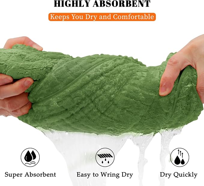 4 Pack Bath Towels Set 35 x 70in Extra Large, Ultra Soft Microfiber | Luxury Thick High Absorbent and Quick Dry Bath Sheet for Bathroom, Beach, Yoga, Sport,SPA, Fitness, Sage Green