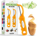 Spring Chef Swivel Potato Peeler with Soft Grip Handle, Set of 2, Mango | Premium Vegetable Peeler w/ Sharp Stainless Steel Blades, Multifunctional Food Peeler for Apple, Carrot, Cucumber, Fruit