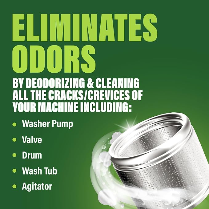 Green Gobbler Premium Washing Machine Cleaner & Deodorizer Tablets with Pipe, Drain & Hose Clean Technology | Front & Top Load Washers | 28 Count (Pack of 2)