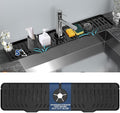 24" Splash Guard Plus Size Silicone Sink Faucet Drying Mat Handle Drip Catcher Tray Dish Sponge Holder Kitchen Accessories Protector Home Organization Gadgets Organizer
