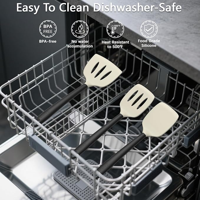 Coukre Silicone Kitchen Cooking Utensils Set, Heat Resistant, 14-Piece | Dishwasher-Safe, Food-Grade Silicone, BPA-Free, Spatulas, Spoons & Turner, Safe for Nonstick Cookware, Beige