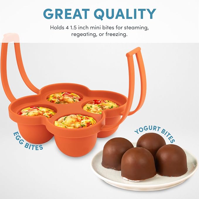 AROMA® Silicone Egg Bite Mold and Mini Muffin Tray with Storage Lid and Handles (8-Cup Digital Rice Cooker Accessories)