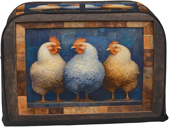 2 Slice Toaster Cover Rooster Animal Funny Toaster Covers Two Slice Wide Slot Waterproof and Dustproof Covers for Wide Slot Toasters and Small Appliances Kitchen Decor Gifts