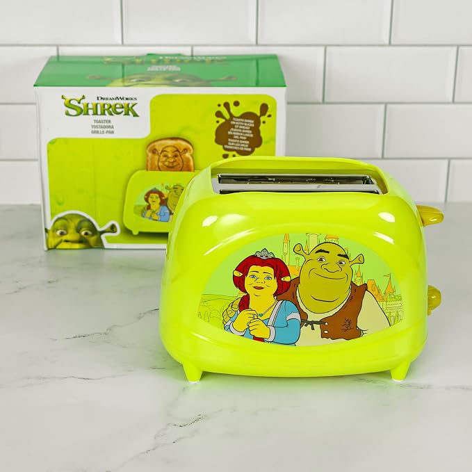 Uncanny Brands Shrek Two-Slice Toaster - Toasts Shrek’s Iconic Face Right On Your Bread