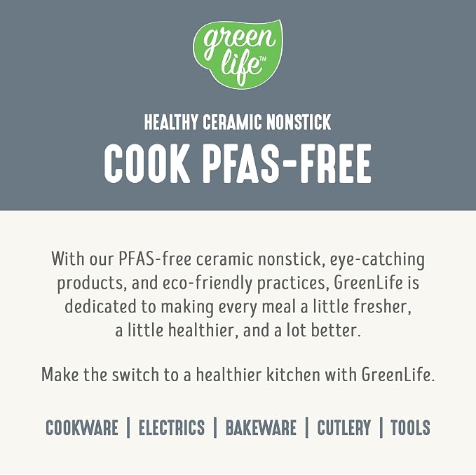GreenLife Non Stick Fry Pan Set (7" & 10"), Non-Toxic PFAS-Free Ceramic Skillets, Dishwasher & Oven Safe, Egg Omelet Frying Pans, Stay- Cool Handles, Kitchen Home Cooking Essentials, Gray