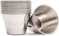 Ramekins Stainless Steel Condiment Sauce Cups, Metal Ramekins, Commercial Grade, Multifunctional, Ideal for All Hot and Cold Sauces, Individual Portion Cups (48, 2.5 oz)